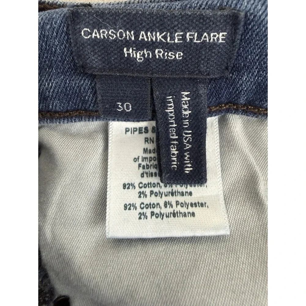 Veronica Beard Jeans Womens 30 Blue Carson High Rise Ankle Flare‎ Stretch Denim